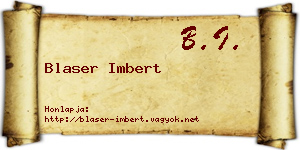 Blaser Imbert névjegykártya